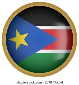 Südsudan 3D-Flag-Symbol mit abgerundeter Flagge