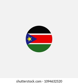 South Sudan Circle Flag Vector Illustration