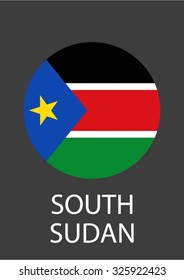 South Sudan circle flag - vector icon