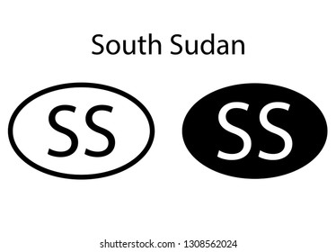 South Sudan country code icon.  Iso code country domain name.  - South Sudan abbreviated. vector