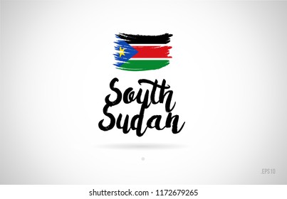 south sudan country flag concept with grunge design suitable for a logo icon design