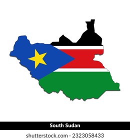 País de Sudán del Sur: Mapa de la bandera