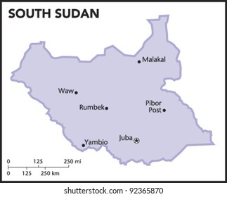 South Sudan Country Map