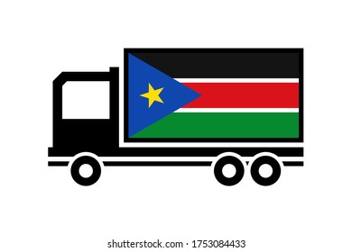 south sudan delivery truck isolated on white background