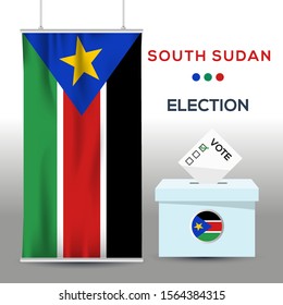 South Sudan election background vector work ,Flat design, Vector illustration.