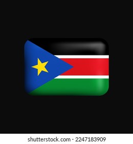 South Sudan Flag 3D Symbol. Nationale Flagge des Südsudan. Vektorgrafik