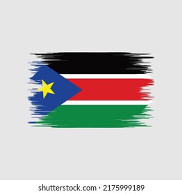 South Sudan Flag Brush. National Flag