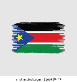 South Sudan Flag Brush Strokes. National Flag