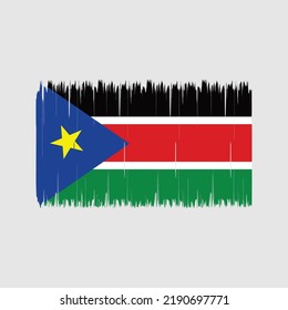 South Sudan Flag Brush Strokes. National Flag