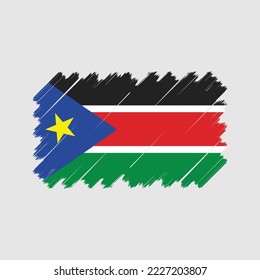 Ilustración del vector de pincel de bandera de Sudán del Sur
