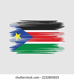 South Sudan Flag Brush Vector Illustration