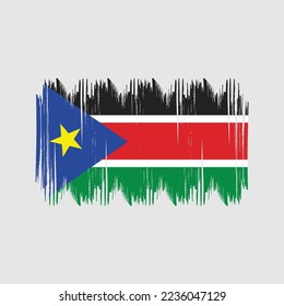South Sudan Flag Brush Vector Illustration