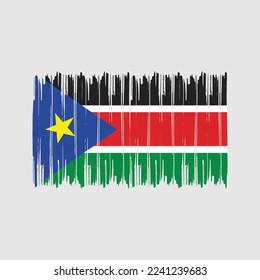 South Sudan Flag Brush Vector Design