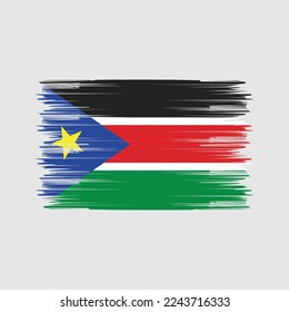 South Sudan Flag Brush Vector Illustration
