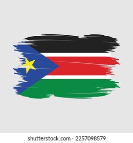 South Sudan Flag Brush Vector Illustration