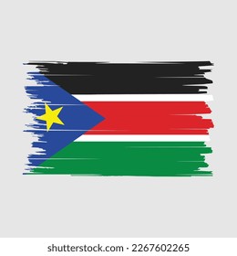 Ilustración del vector de pincel de bandera de Sudán del Sur