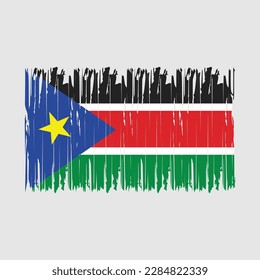 South Sudan Flag Brush Vector Illustration