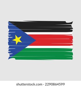 South Sudan Flag Brush Vector Illustration