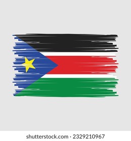 South Sudan Flag Brush Vector Illustration