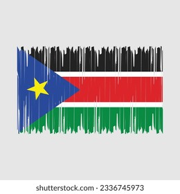 South Sudan Flag Brush Vector Illustration