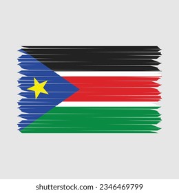 South Sudan Flag Brush Vector Illustration