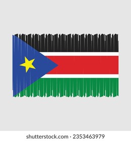 South Sudan Flag Brush Vector Illustration