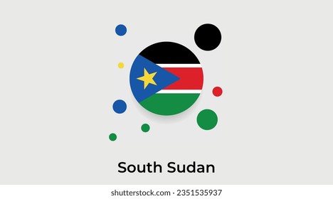 South Sudan flag bubble circle round shape icon colorful vector illustration
