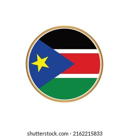 South Sudan Flag with Circle Frame. National Flag