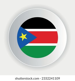 South Sudan flag in circle shape. official colors and proportions correctly. Vector illustration. eps 10.
