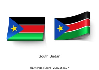 South Sudan Flag Clothing Label Tag. Illustration Flag of South Sudan, Country in Africa. Fabric Label Tag Concept Vector.