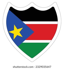 South Sudan flag. Flag of South Sudan design shape.