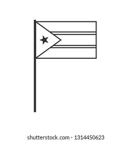 South Sudan flag icon in black outline flat design. Independence day or National day holiday concept.