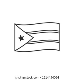 South Sudan flag icon in black outline flat design. Independence day or National day holiday concept.
