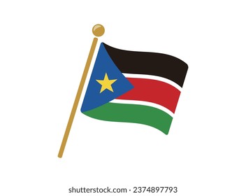 South Sudan flag icon vector illustration