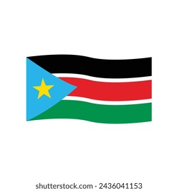 south sudan flag icon vector template illustration logo design