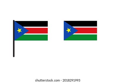 South Sudan Flag isolated on white background
