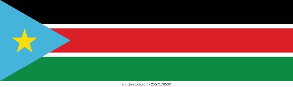 South Sudan flag long banner digital vector illustration