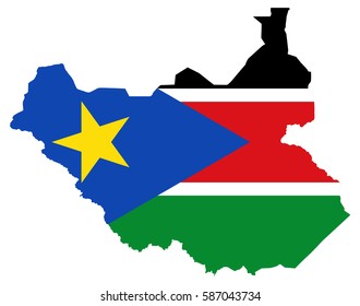 South Sudan flag map