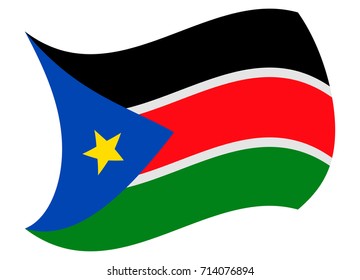 south sudan flag moved by the wind