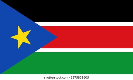 South Sudan Flag. National South Sudan flag. Flag of South Sudan. Flag of South Sudan Vector graphics