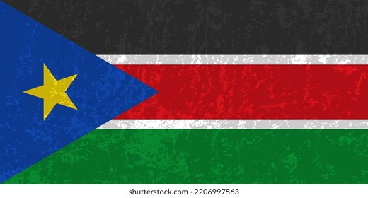 South Sudan flag, official colors and proportion. Vector illustration.
