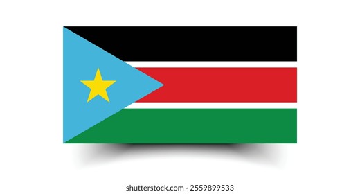 South Sudan flag official colors and proportion digital vector illustration
