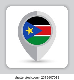 South Sudan Flag Pin Map Icon