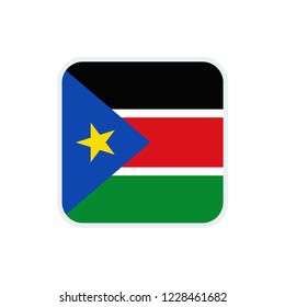 South Sudan flag. South Sudan square flag.