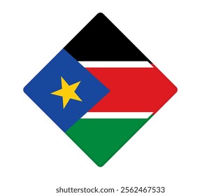 South Sudan flag square shaped. vector