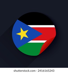 Ilustración del vector de etiquetas de la bandera de Sudán del Sur