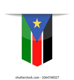 South Sudan Flag Vector Bookmark Icon - Illustration