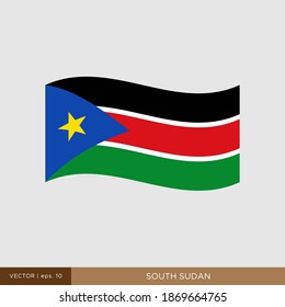 South Sudan Flag Vector Illustration Design Template.