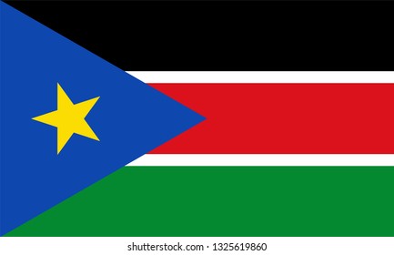 South Sudan Flag, Vector image and icon