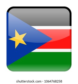 South Sudan Flag Vector Square Icon - Illustration